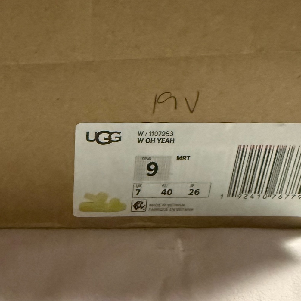 UGG Oh Yeah Yellow Fluffy Slides Women’s Size 9 New - Picture 4 of 4